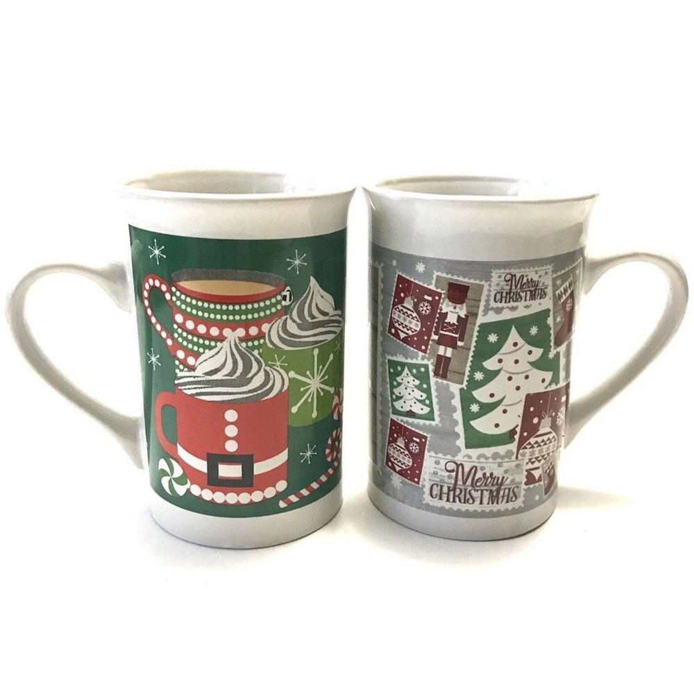 Vtg Lot(2) Royal Norfolk Mug Cup Nutcracker Christmas Stamps Tea Coffee Party